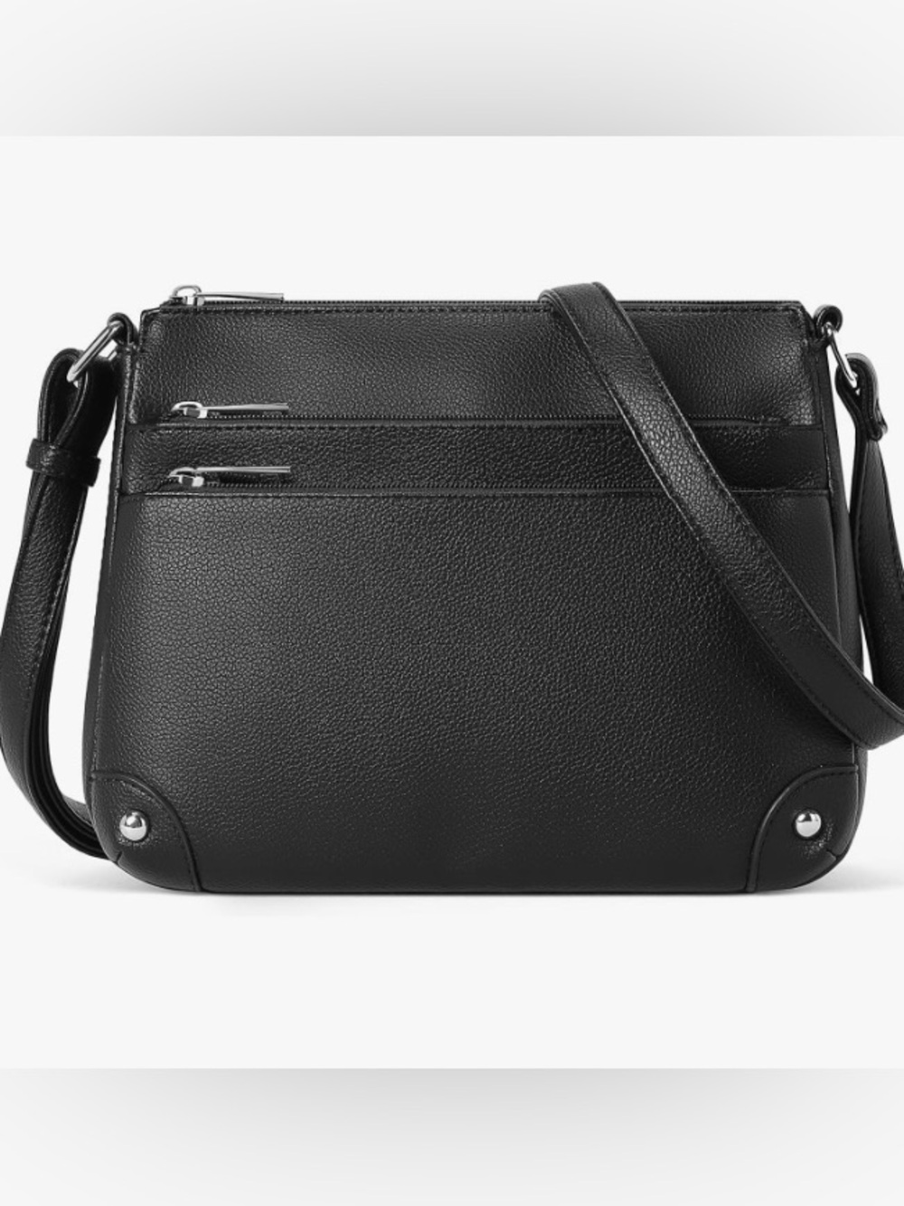 Westbronco Classic Black Pebbled Crossbody Bag - Women's Shoulder Bag